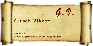Gutsch Viktor névjegykártya